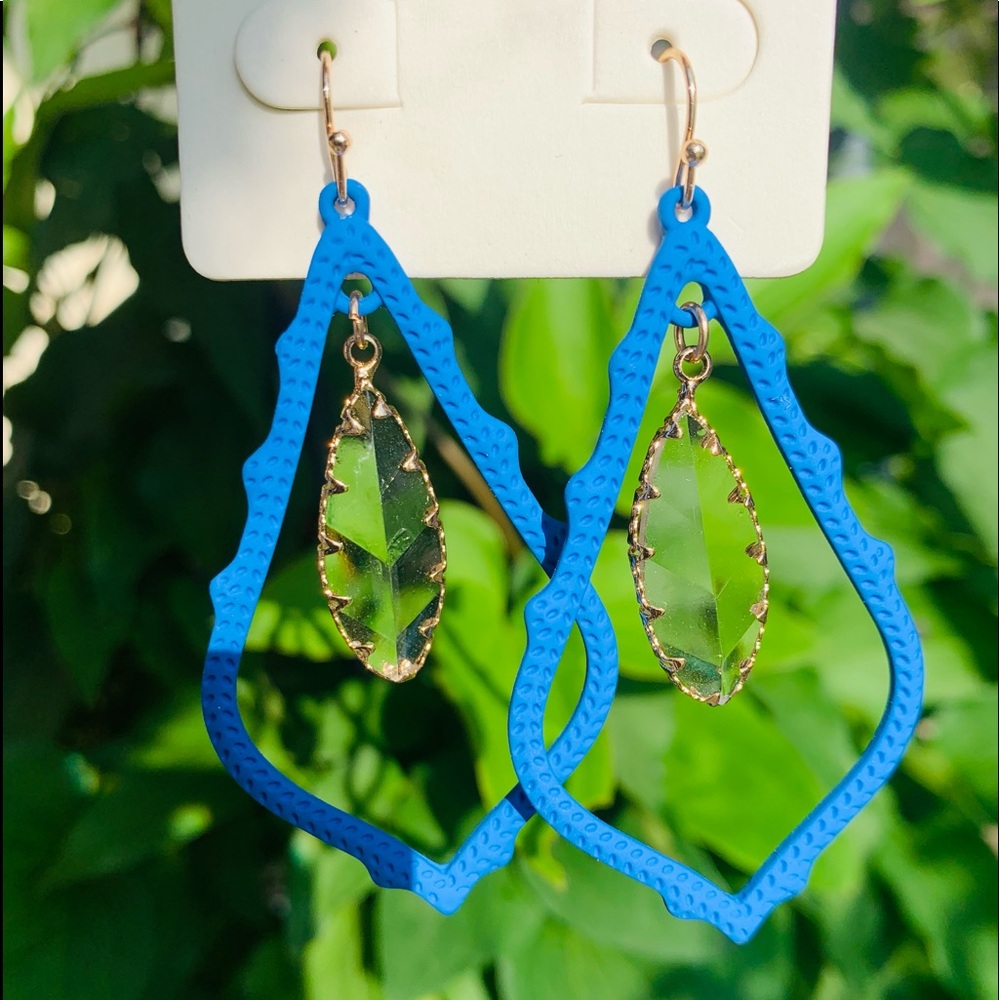 Lucy Blue Chandelier drop Earrings